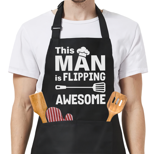 Funny Aprons for Men Dad Husband - BBQ Cooking Grilling Gifts for Father's Day Birthday