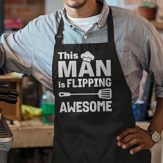 Black Grilling/BBQ Men Cotton Apron
