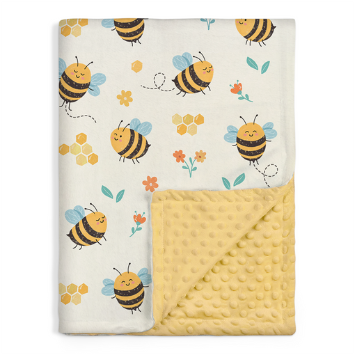 Bee Baby Blankets for Girls -- 30 x 40 Soft Fleece Blanket with Double Layer Dotted Backing - Gifts for Babies Girl Newborn Toddler Infant