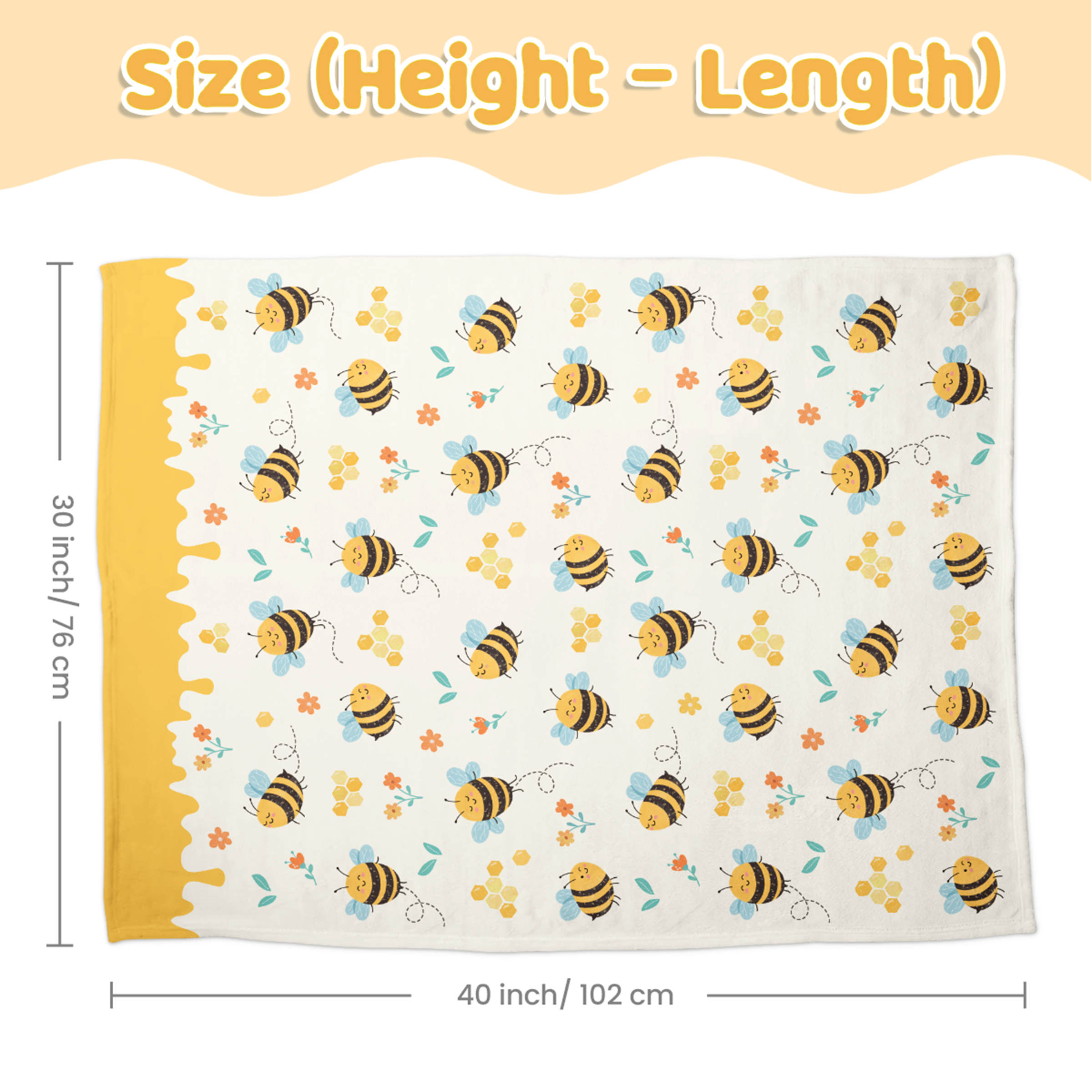 Yellow Bee CuddleDot | Baby Minky Dotted Blanket