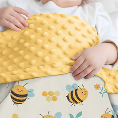 Yellow Bee CuddleDot | Baby Minky Dotted Blanket