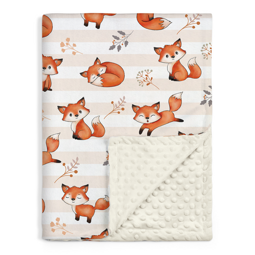 Fox Baby Blankets for Girl Boy - 30 x 40 Fleece Blanket with Double Layer Dotted Backing - Baby Shower Gifts for Infant Nursery Newborn Toddler