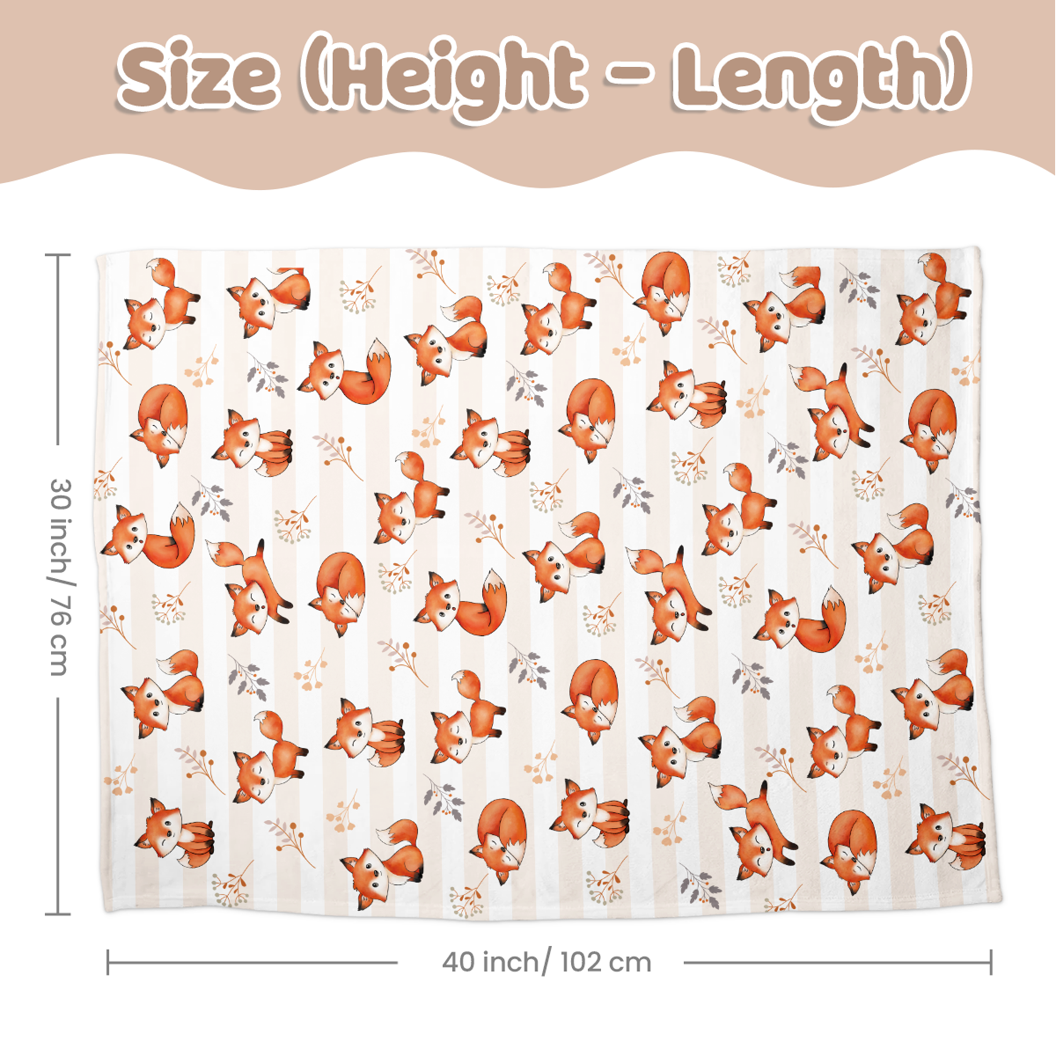 Orange Fox CuddleDot | Baby Minky Dotted Blanket