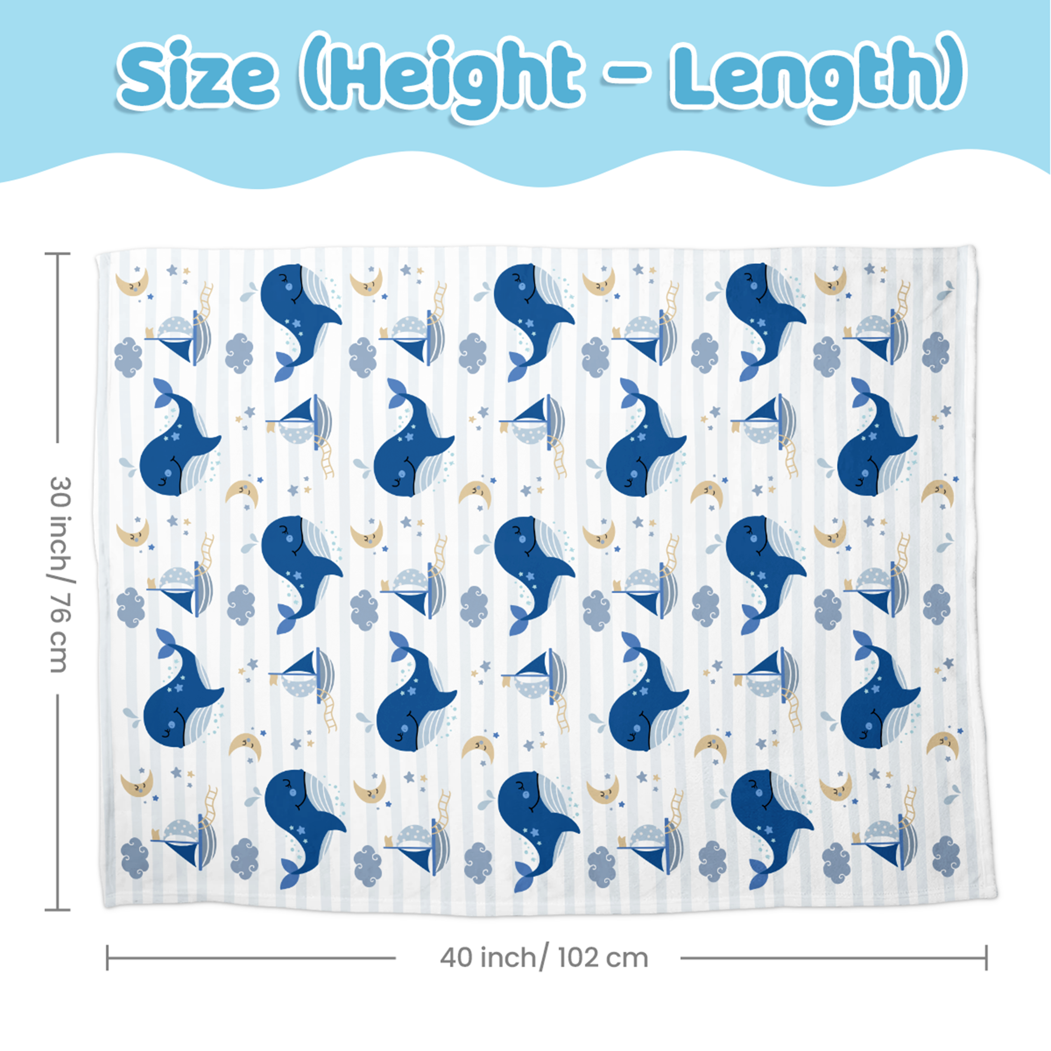 Blue Whale CuddleDot | Baby Minky Dotted Blanket