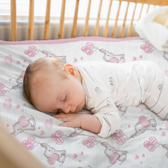 Pink Elephant CuddleDot | Baby Minky Dotted Blanket