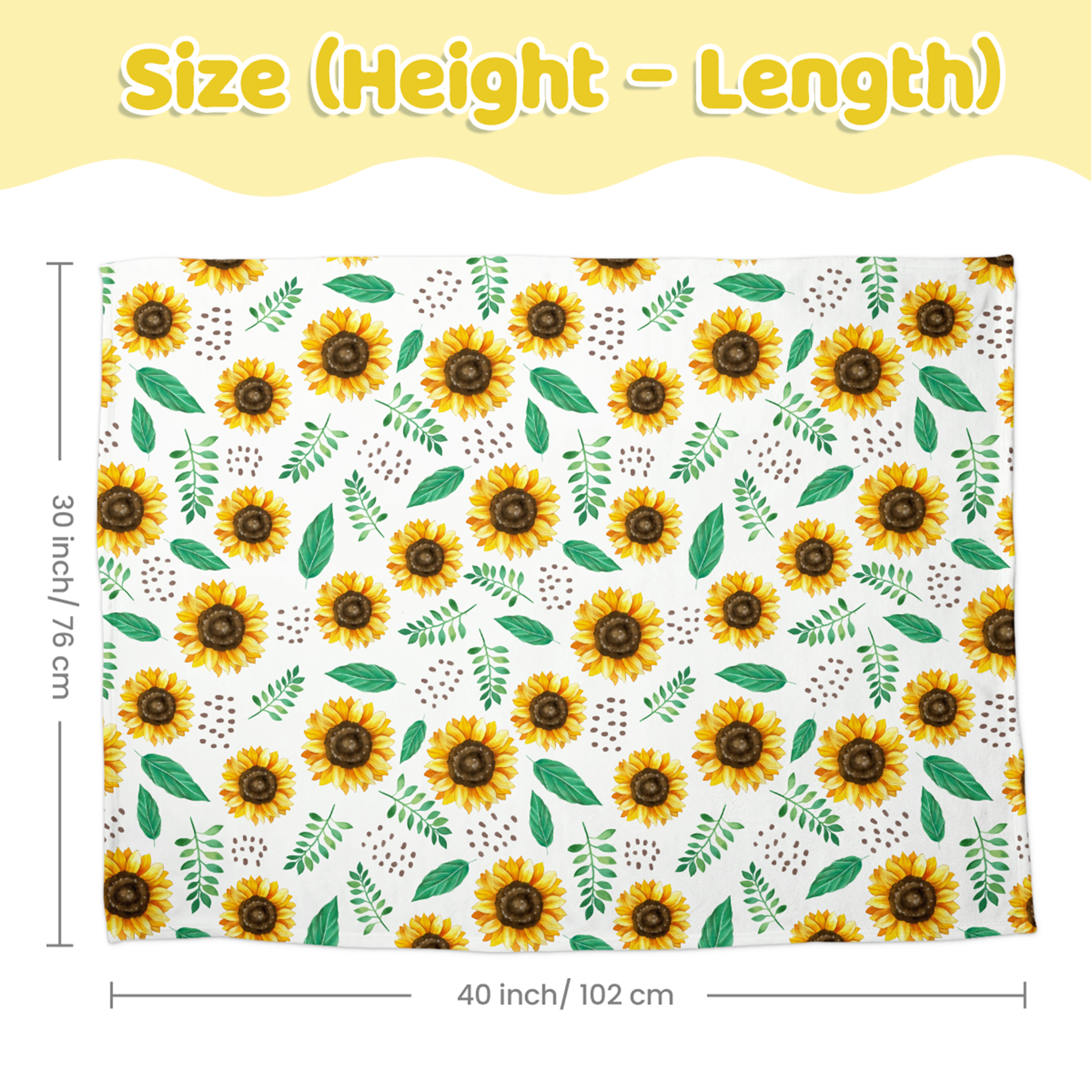 Yellow Sunflower CuddleDot | Baby Minky Dotted Blanket