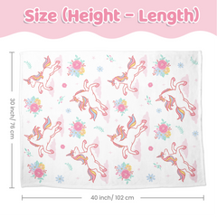 Unicorn Baby Blankets for Girls 30 x 40 - Kids Throw Fleece Blanket with Double Layer Dotted Backing - Gifts for Birthday Baby Shower