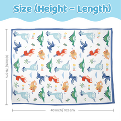 Dinosaurs Baby Blanket 30 x 40 - Kids Throw Fleece Blanket with Double Layer Dotted Backing - Gifts for Newborn Toddler Infant Crib Nursery