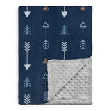 Blue Arrow CuddleDot | Baby Minky Dotted Blanket