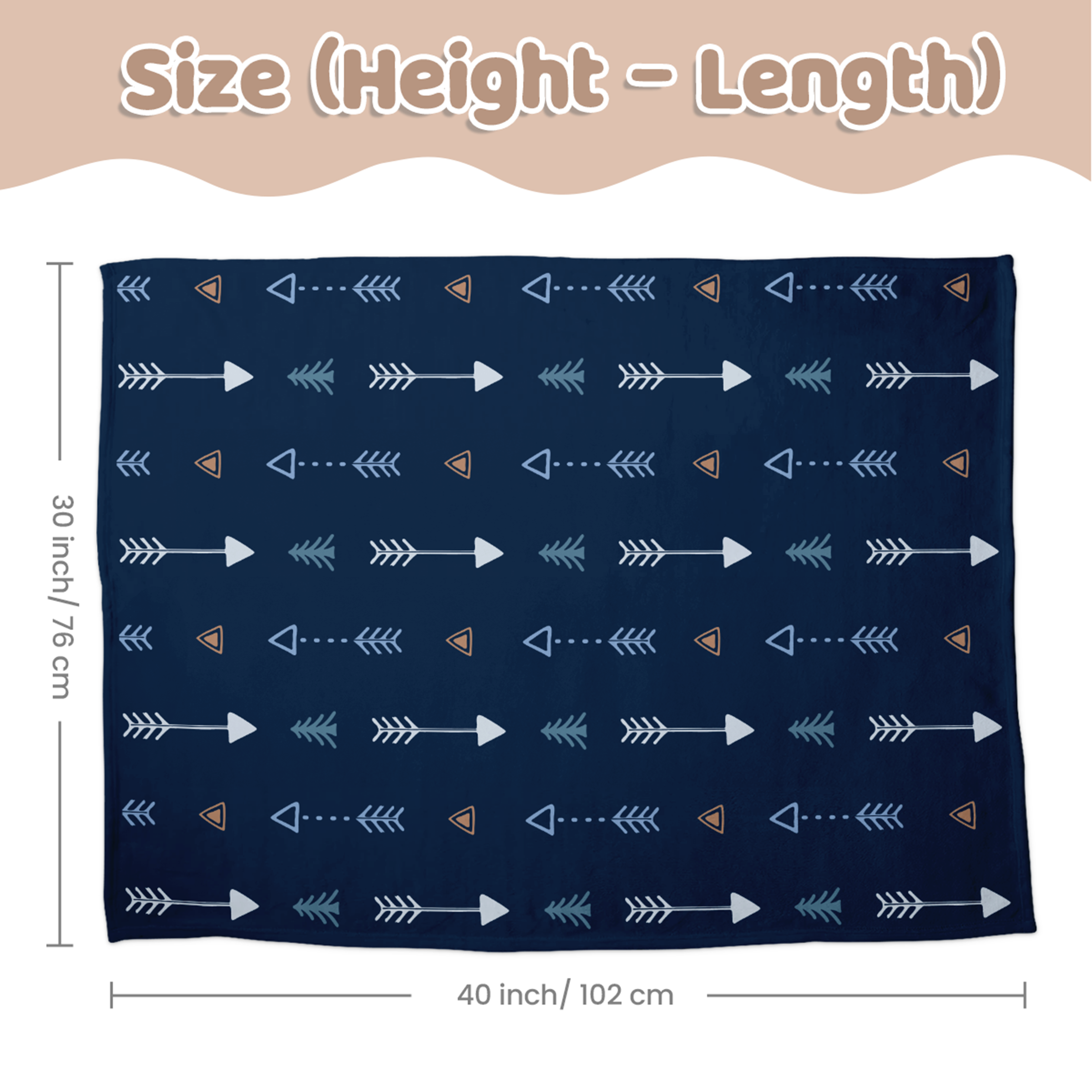 Blue Arrow CuddleDot | Baby Minky Dotted Blanket