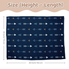 Baby Blanket for Boys with Double Layer Dotted Backing - Arrows Printed 30 x 40 Receiving Blankets Infant Newborn Toddler Gift for Baby Shower Birthday