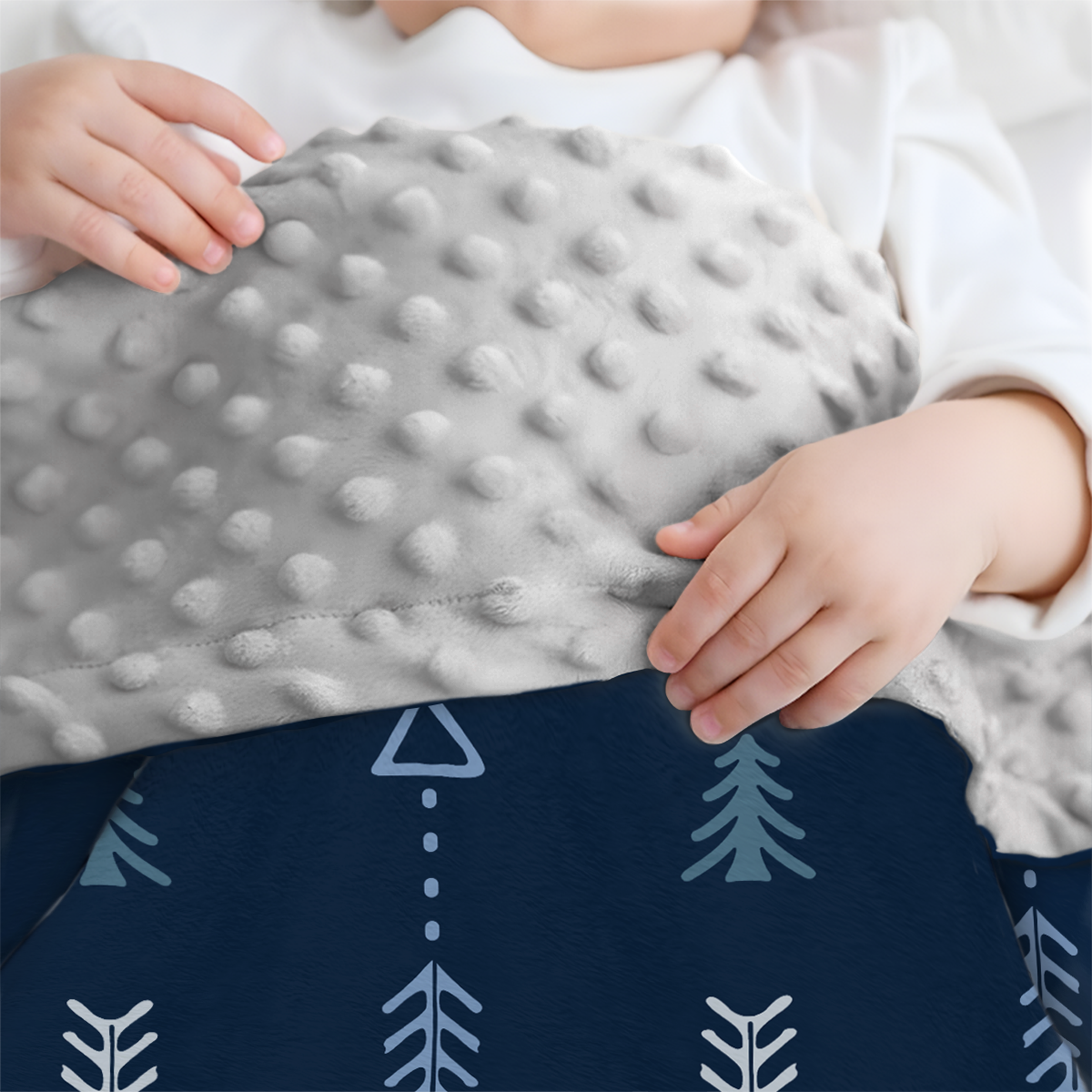 Blue Arrow CuddleDot | Baby Minky Dotted Blanket
