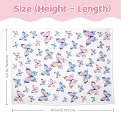 Baby Blankets for Girls 30 x 40 - Kids Throw Fleece Blankets with Layer Dotted Backing - Gifts for Birthday Nursery Newborn Toddler Baby Shower