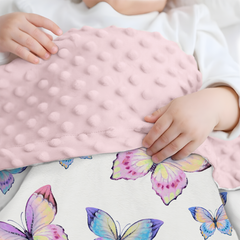 Purple Butterfly CuddleDot | Baby Minky Dotted Blanket