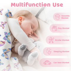 Purple Butterfly CuddleDot | Baby Minky Dotted Blanket