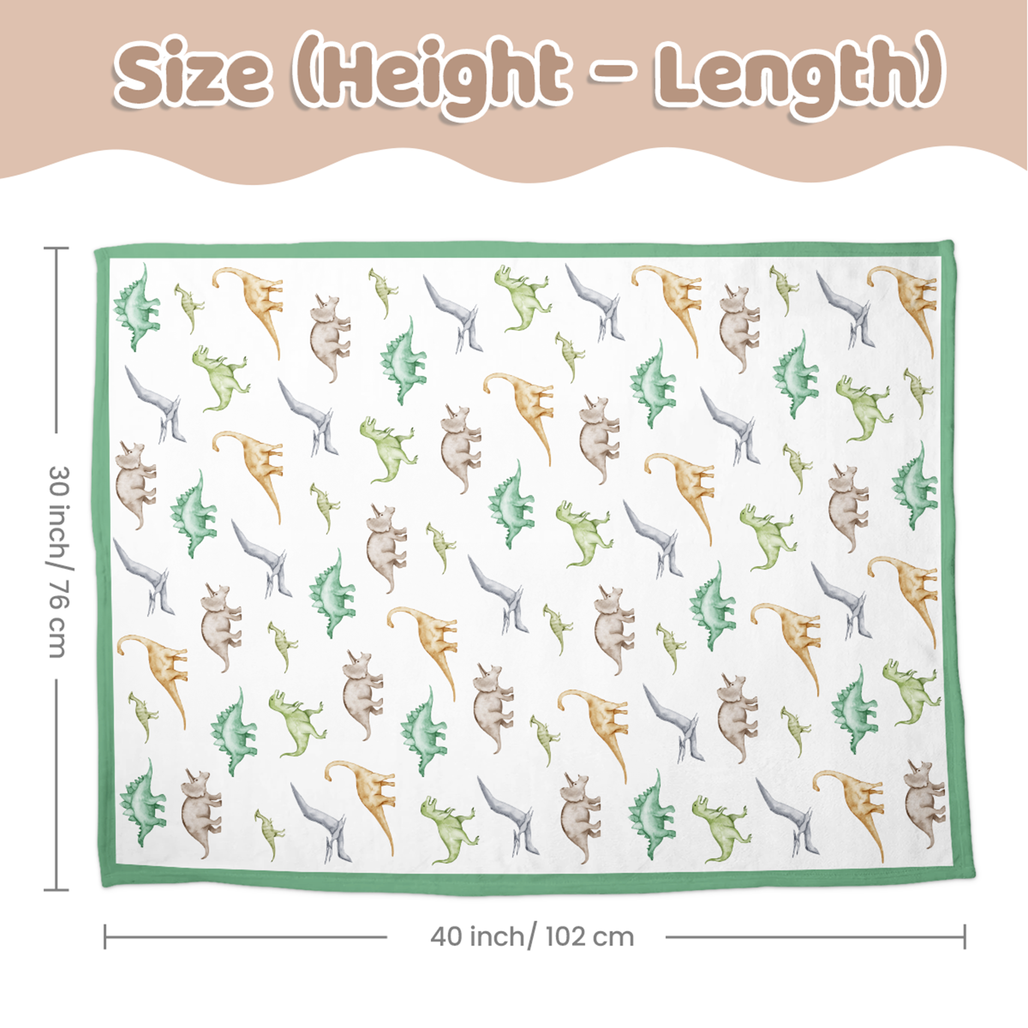 White Dinosaur CuddleDot | Baby Minky Dotted Blanket