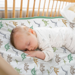 White Dinosaur CuddleDot | Baby Minky Dotted Blanket
