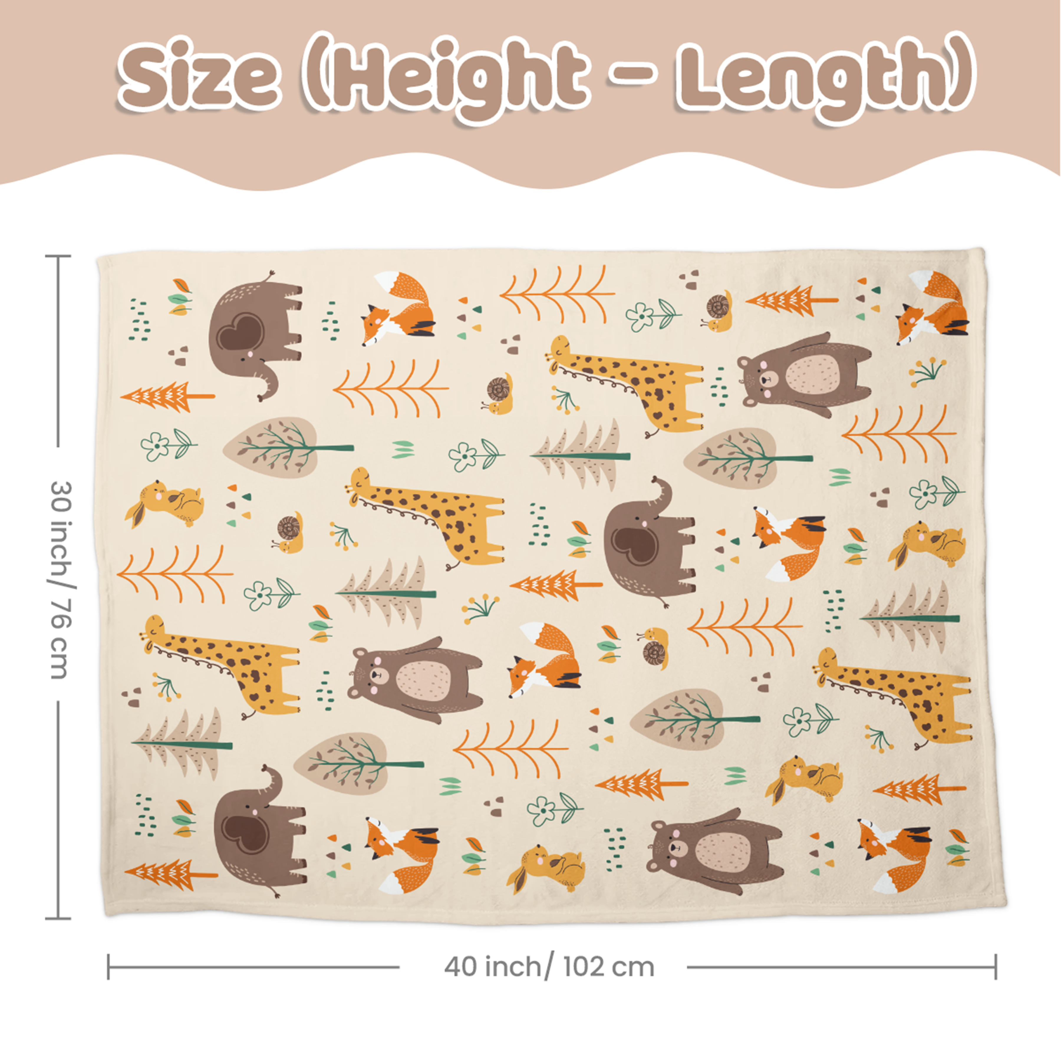 Brown Woodland Animal CuddleDot | Baby Minky Dotted Blanket