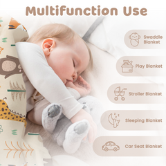 Brown Woodland Animal CuddleDot | Baby Minky Dotted Blanket