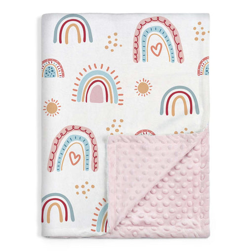 Rainbow Baby Blanket for Girls - 30 x 40 Kids Fleece Blanket Birthday Baby Shower Gifts for Newborn Toddler Infant Crib