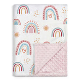Pink Rainbow CuddleDot | Baby Minky Dotted Blanket