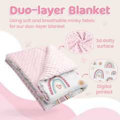 Rainbow Baby Blanket for Girls - 30 x 40 Kids Fleece Blanket Birthday Baby Shower Gifts for Newborn Toddler Infant Crib