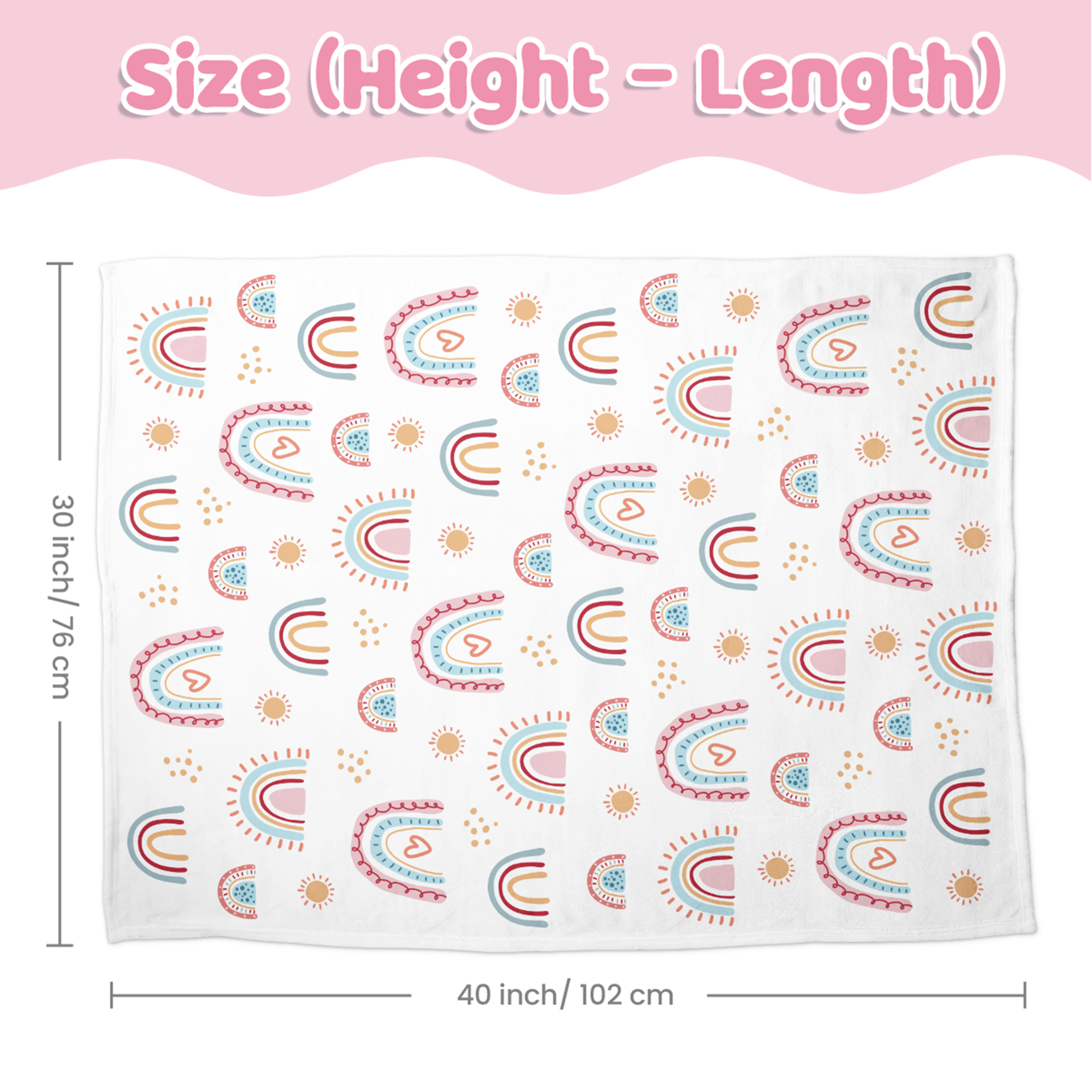 Pink Rainbow CuddleDot | Baby Minky Dotted Blanket