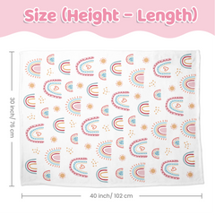 Rainbow Baby Blanket for Girls - 30 x 40 Kids Fleece Blanket Birthday Baby Shower Gifts for Newborn Toddler Infant Crib