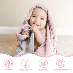 Rainbow Baby Blanket for Girls - 30 x 40 Kids Fleece Blanket Birthday Baby Shower Gifts for Newborn Toddler Infant Crib