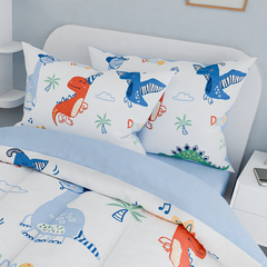 Dinosaurs Bedding Full Set for Boys Kids Children, Ultra Soft Microfiber Comforter Set with 4-Pieces, Comforters Bed Sets Bedroom Decor