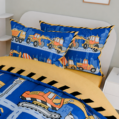 blue Construction Dreamland Joy | Kids Microfiber Comforter Set Twin