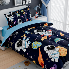 Astronaut Bedding Sets for Boys, Ultra Soft Microfiber Comforter Full Size Set with 4-Pieces, Comforters for Kids Children Boy Bedroom Decor