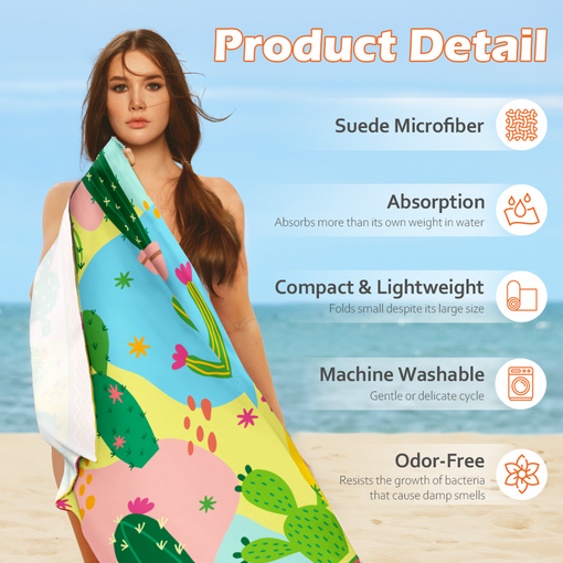 Beach Towel for Women Girls 35"x70" - Quick Dry Lightweight Microfiber Beach Towels for Adult - Perfect for Beach Pool Swim Bath Camping Picnic Yoga