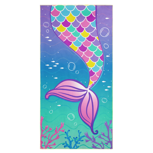 Mermaid Beach Towel for Girls 60"x30"- Microfiber Beach Towel - Quick Dry Lightweight Kids Towels - Perfect for Beach Pool Swim Bath Travel Picnic Camping