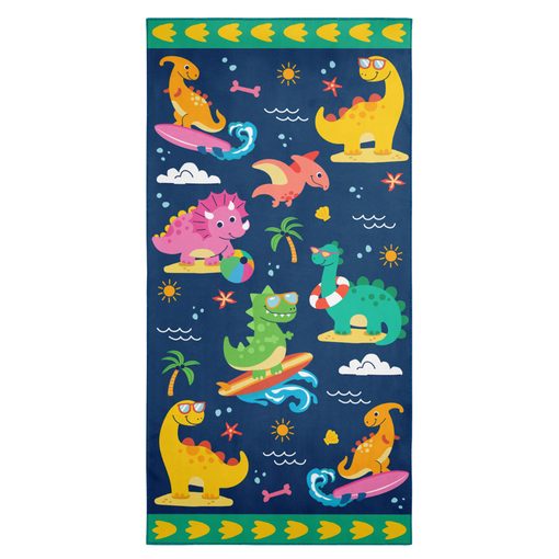 Dinosaurs Beach Towel for Boys 60"x30" - Quick Dry Lightweight Microfiber Kids Beach Towels - Perfect for Beach Pool Swim Bath Travel Picnic Camping