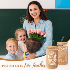 Teacher GlassGlow | Glass Tumbler with Bamboo Lid 16oz