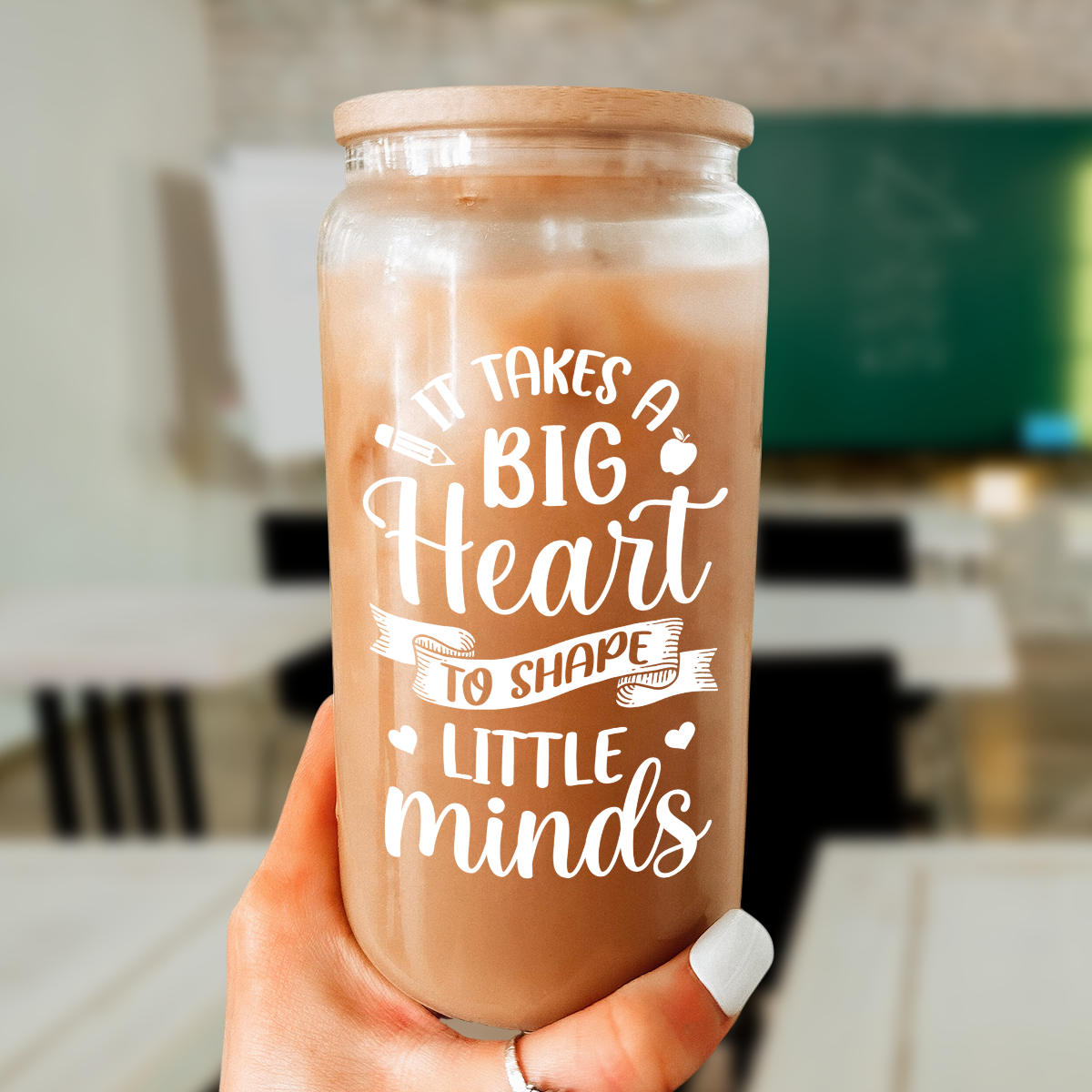 Teacher GlassGlow | Glass Tumbler with Bamboo Lid 16oz