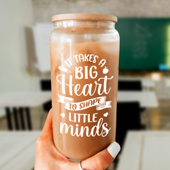 Teacher GlassGlow | Glass Tumbler with Bamboo Lid 16oz