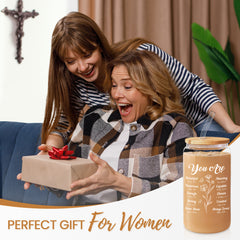 Christian GlassGlow | Glass Tumbler with Bamboo Lid 16oz