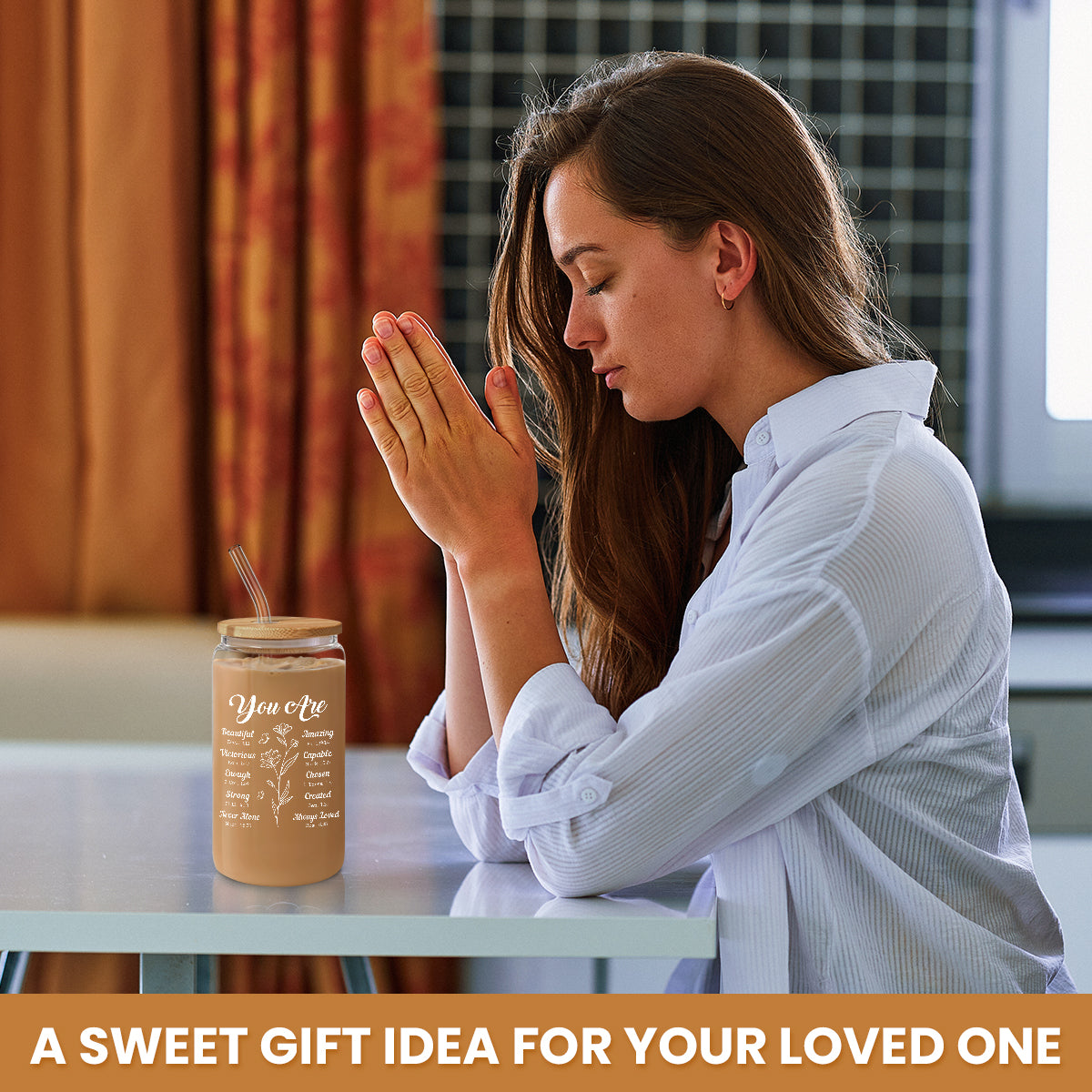 Christian GlassGlow | Glass Tumbler with Bamboo Lid 16oz