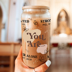 "You Are" Christian GlassGlow | Glass Tumbler with Bamboo Lid 16oz