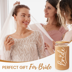 Bride GlassGlow | Glass Tumbler with Bamboo Lid 16oz