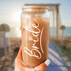 Bride GlassGlow | Glass Tumbler with Bamboo Lid 16oz