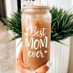 Best Mom Ever GlassGlow | Glass Tumbler with Bamboo Lid 16oz
