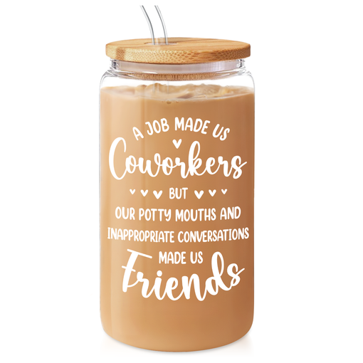 Coworker 16Oz Can Glass Coffee Cup - Funny Farewell Gifts for Coworkers Female Colleagues Friend