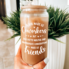 Coworker GlassGlow | Glass Tumbler with Bamboo Lid 16oz