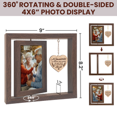 Grandparent Picture Frames, Grandparents 360-Degree Floating Rotating Photo Frame, Wooden Gifts for Grandma Grandpa from Granddaughter Grandson Grandkids, Gift for Christmas Birthday