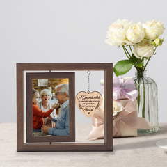 Grandparent Picture Frames, Grandparents 360-Degree Floating Rotating Photo Frame, Wooden Gifts for Grandma Grandpa from Granddaughter Grandson Grandkids, Gift for Christmas Birthday