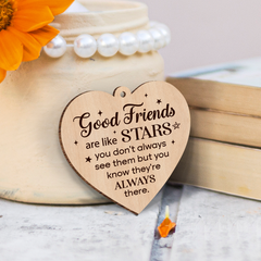 Rotating Photo Frame for Friend, Good Friends Are Like Stars Gifts for BFF, 360-Degree Floating Rotating Wooden Picture Frames for Besties, Long Distance Present