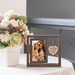 Rotating Photo Frame for Friend, Good Friends Are Like Stars Gifts for BFF, 360-Degree Floating Rotating Wooden Picture Frames for Besties, Long Distance Present
